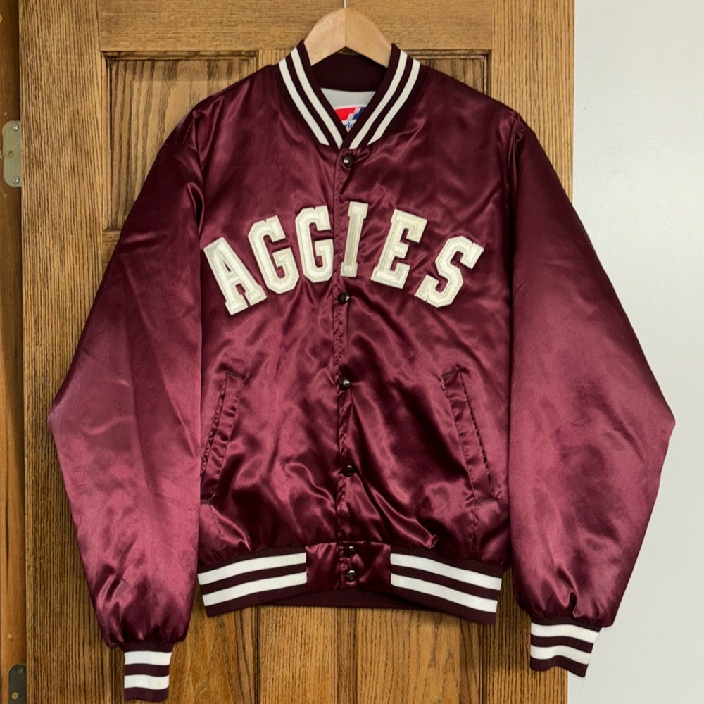 Vintage Texas A&M Satin Varsity Jacket